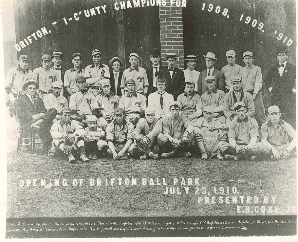 Photo showing the Drifton and Hazleton Eagles on Opening Day 1910